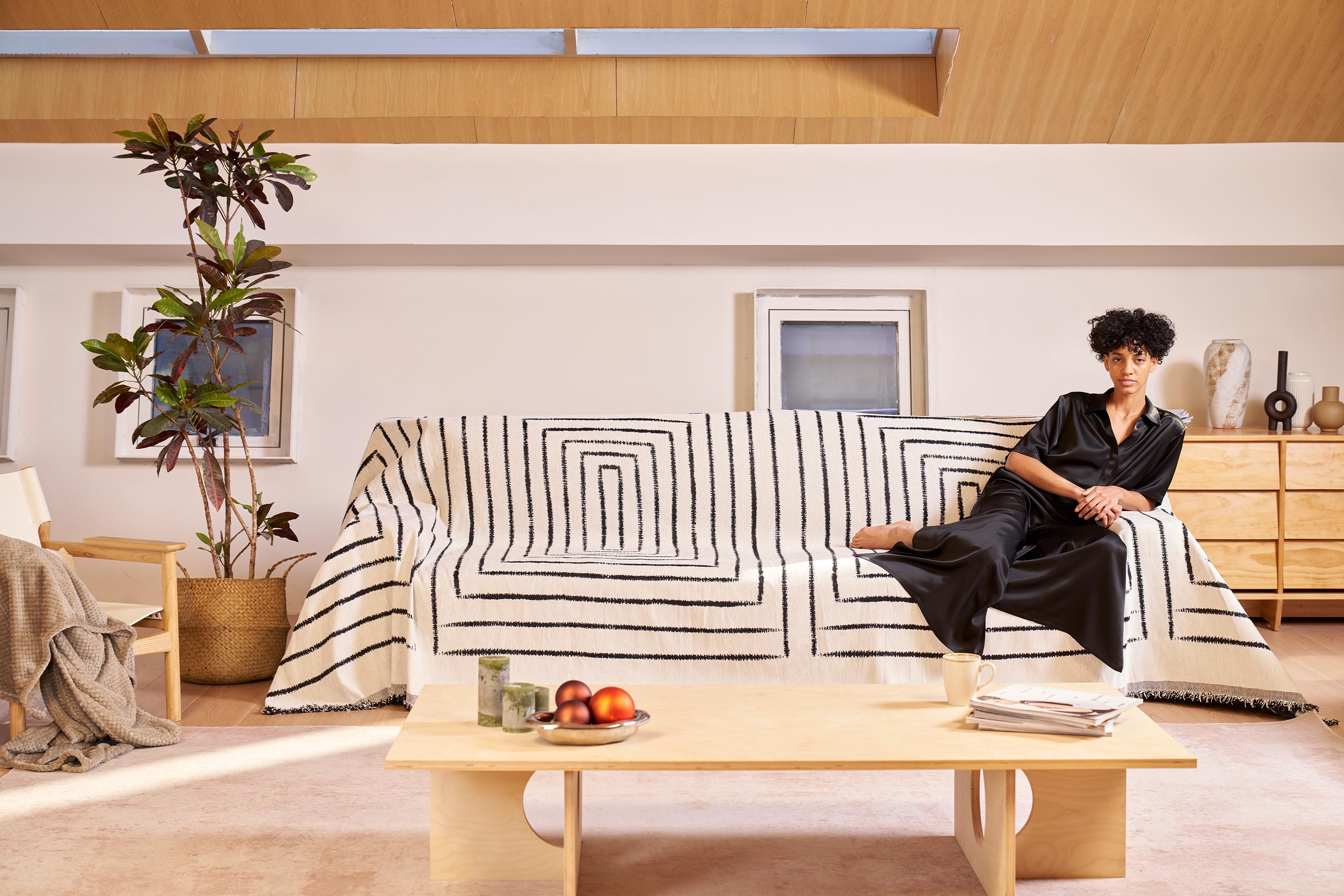 SquareGuard™ | Elegante Bankhoes met een Chic Geometrisch Ontwerp