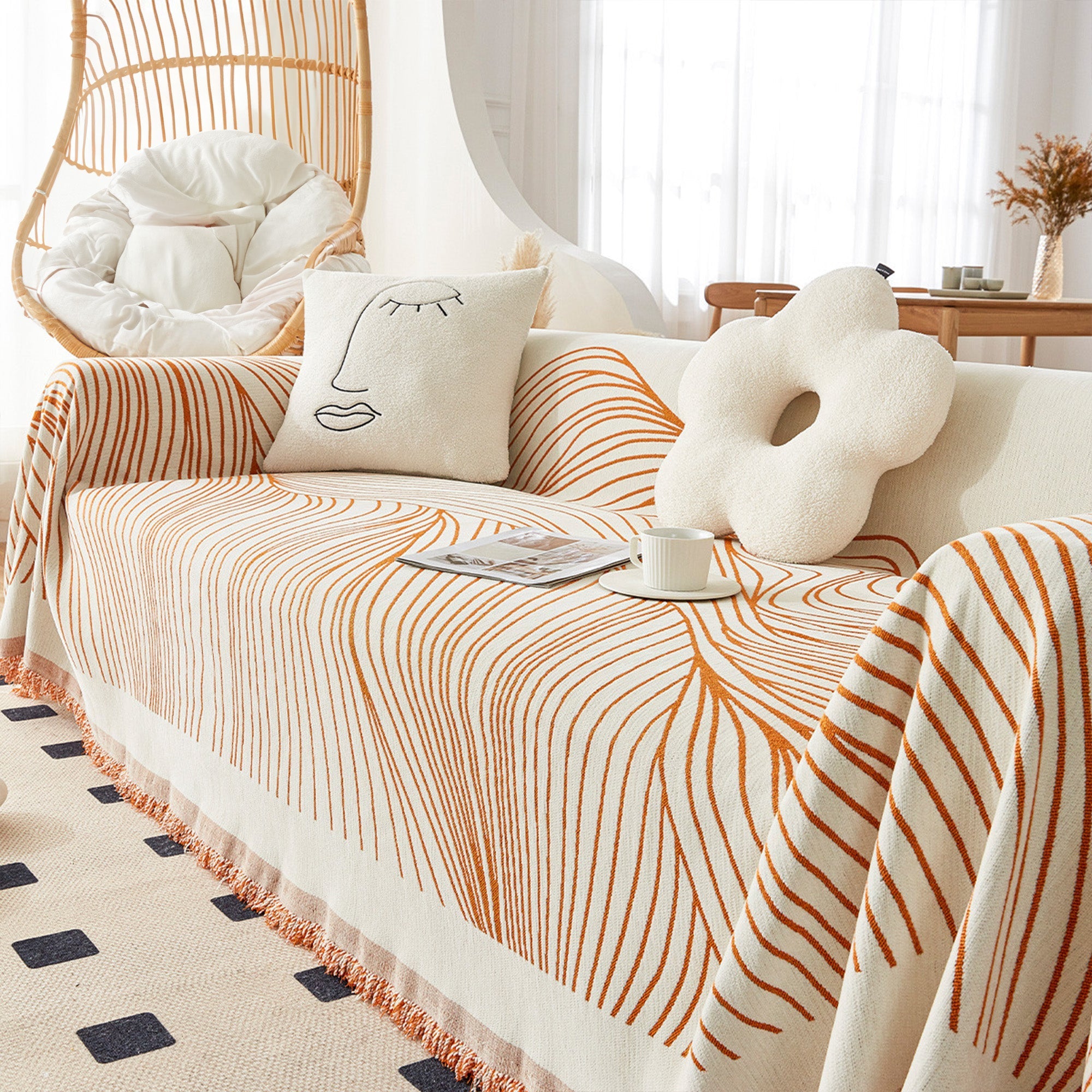 DualComfort™ Omkeerbare Jacquard Bankhoes – Duurzaam & Wasbaar