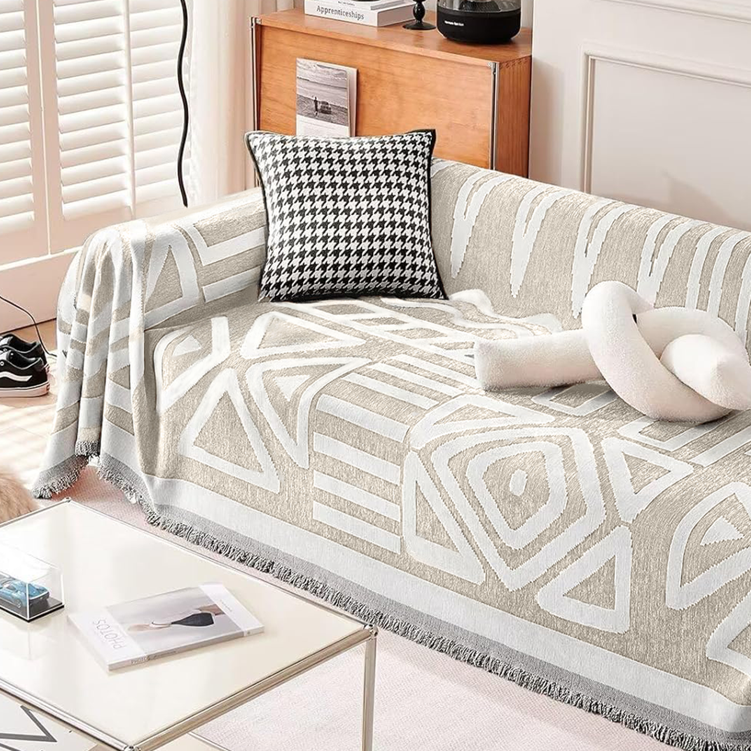 PawBoho™ | Stijlvolle Geometrische Patroon Bankhoes voor Huisdiereigenaren