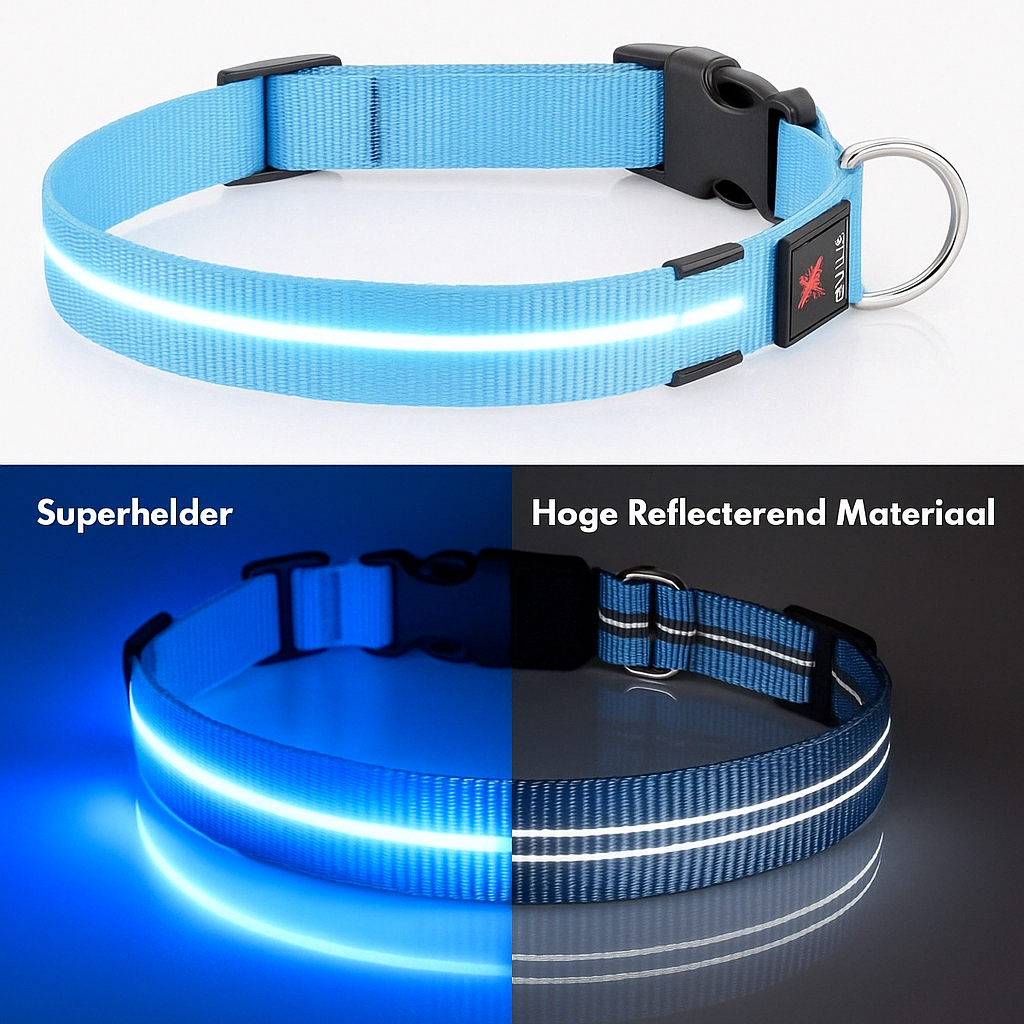 BrightPaw™ | Oplaadbare LED Hondenhalsband voor Veiligheid