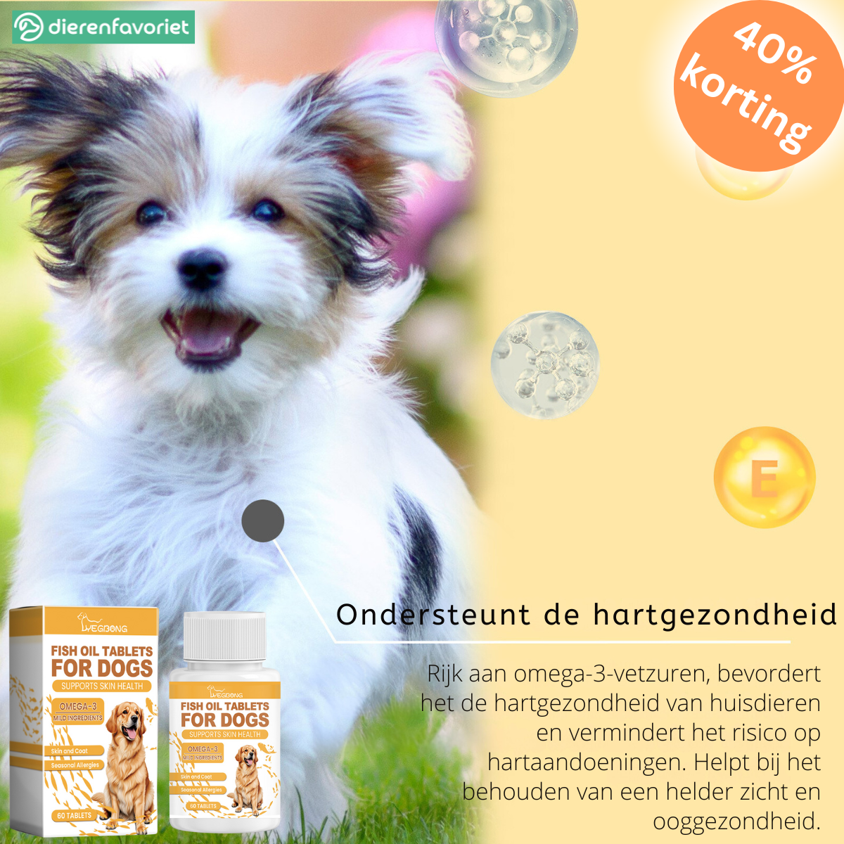 PawVit™ | Visolie Supplement Tabletten voor Honden